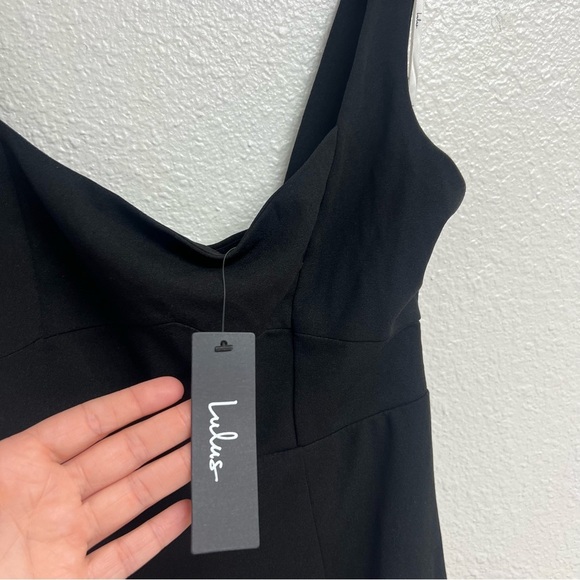 Lulus Vibrant Allure Black Square Neck Sleeveless Bodycon Midi Dress Size Small - Picture 6 of 13